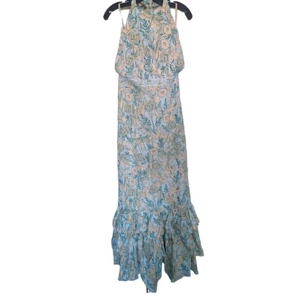 NWT Large AGUA BY AGUA BENDITA Magnolia Floral Maxi Halter Dress - Picture 9 of 12